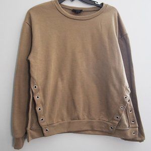 Pull over sweater with side slits
